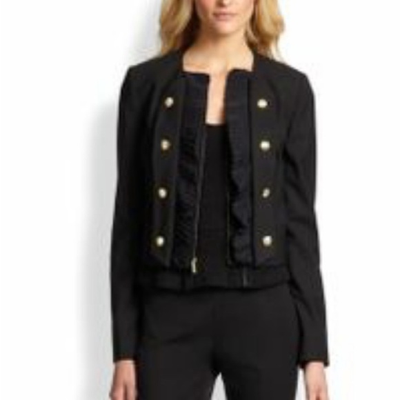 Marchesa Voyage Black Ruffle
Nautical Band-Style Cropped Blazer size 8 - Picture 5 of 11